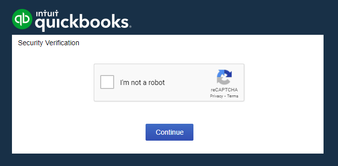 QuickBooks Online Test Drive Security Verification