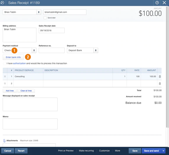 payment method