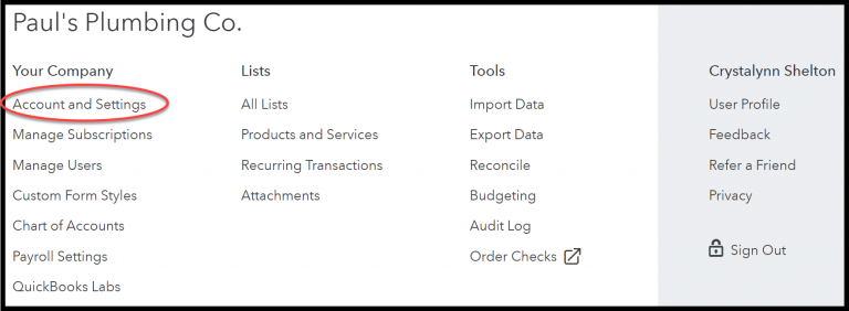 Set up Company profile