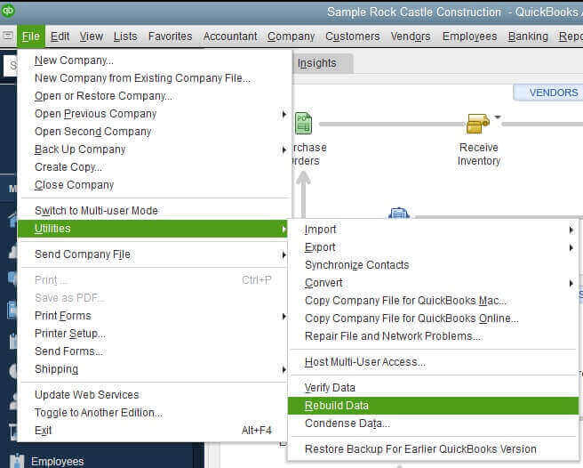 Rebuild Utility tool;QuickBooks Scheduled Backup Not Working