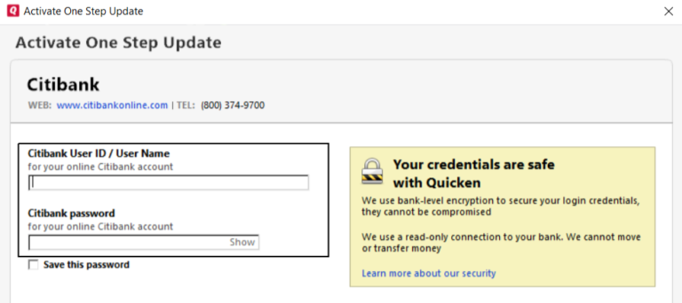 Quicken Won't Download Bank Transactions