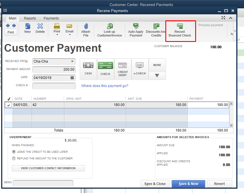 How to Record Returned or Bounced Check in QuickBooks