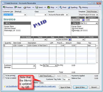 how to delete an invoice in quickbooks