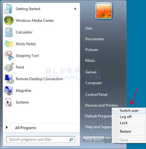 windows 7 start menu