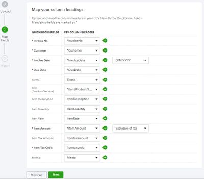 import invoices into QuickBooks