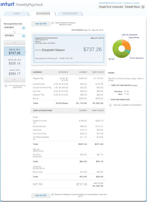 View My Paycheck not Working