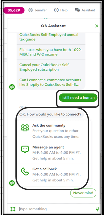 QuickBooks Self-Employed Assistant