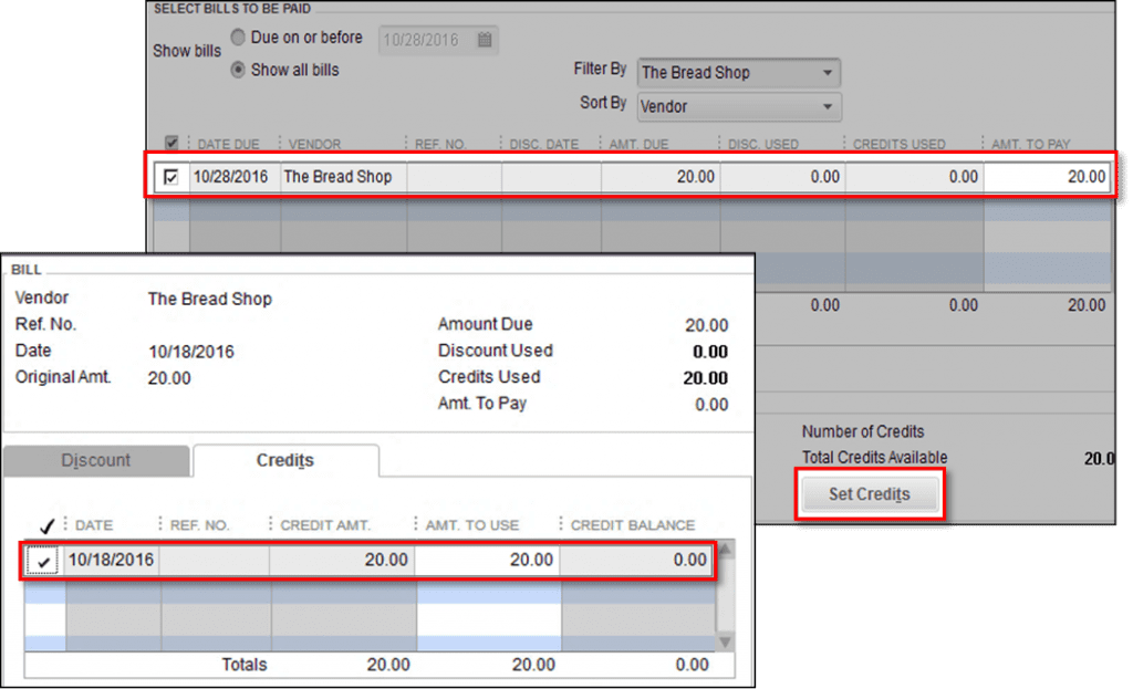 Apply Credits in QuickBooks