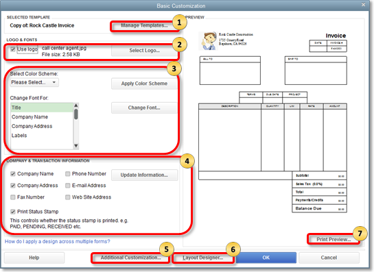 Customize Form Templates in QuickBooks