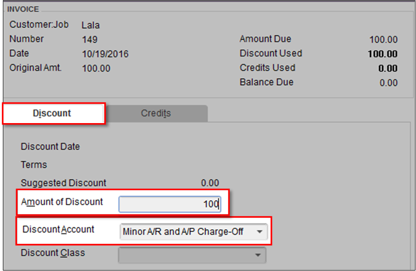 Write Off customer underpayment in QuickBooks
