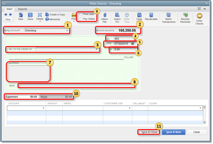 write create modify and print checks in QuickBooks Desktop