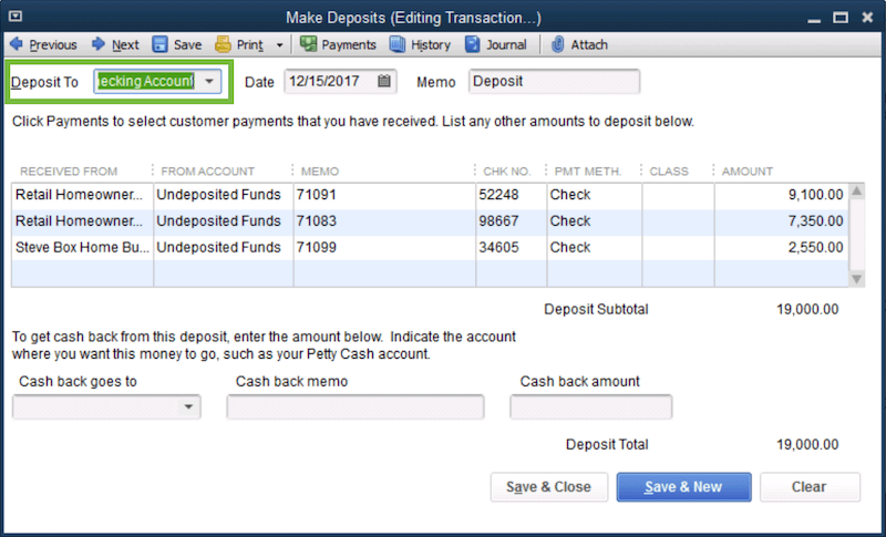  Record and Make Bank Deposits in QuickBooks Desktop