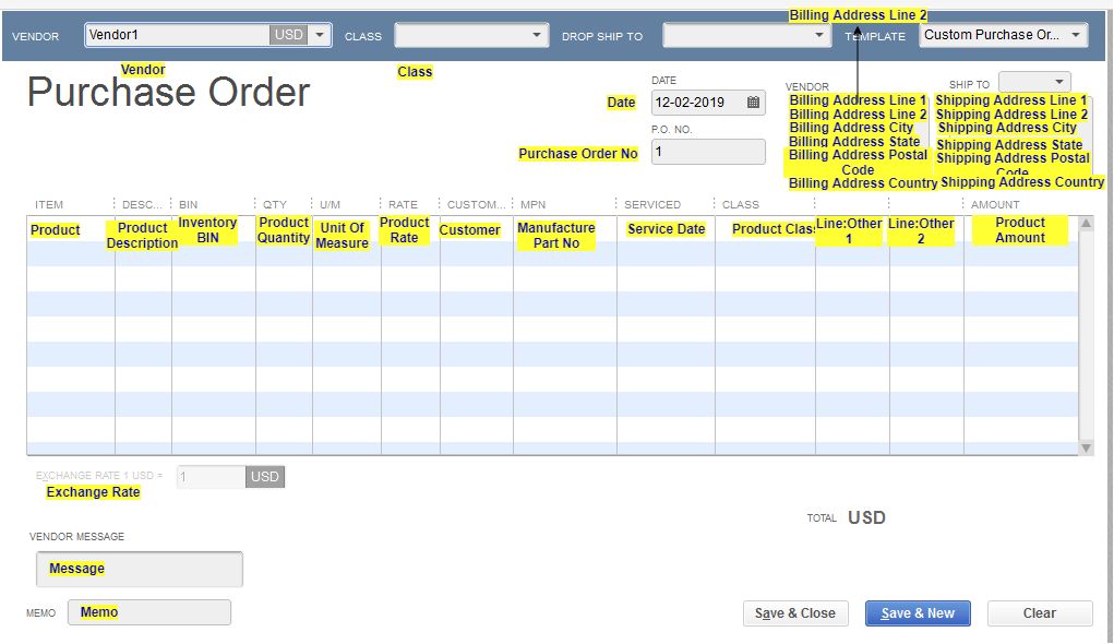 Create Purchase Orders in QuickBooks Desktop
