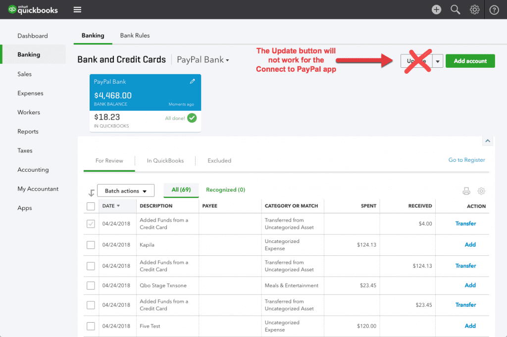 Manage Connect To PayPal App Transactions