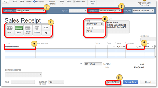 Manage Upfront Deposits in QuickBooks Desktop