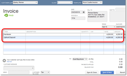 Manage Upfront Deposits in QuickBooks Desktop