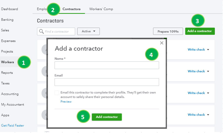 Set up and track contractors for 1099 in QuickBooks