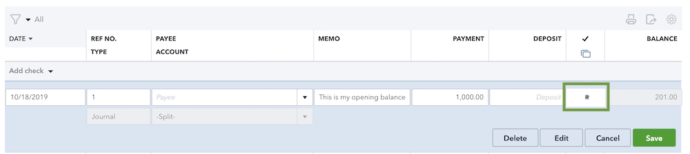 did not Enter An Opening Balance in QuickBooks