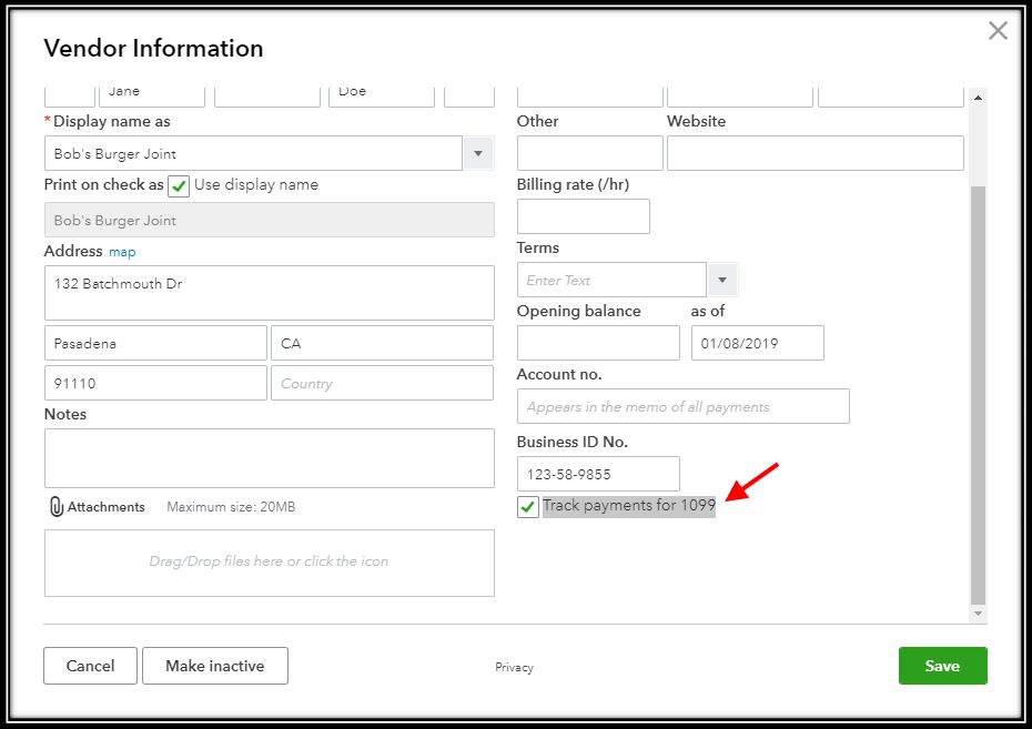 Set up and track contractors for 1099