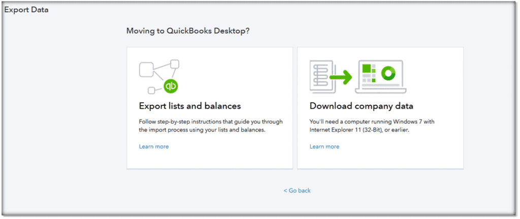 Export and convert QuickBooks Online data to QuickBooks Desktop