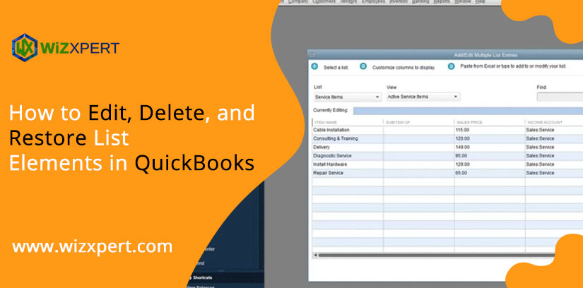 How to Edit, Delete, and Restore List Elements in QuickBooks