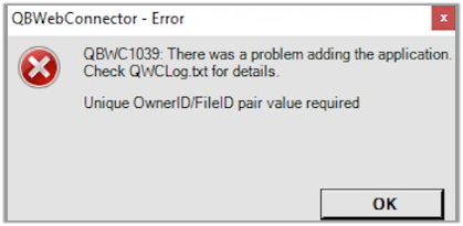  Error QBWC1039 