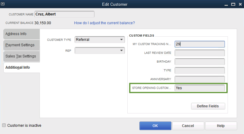 Create And Use Custom Fields In QuickBooks Desktop