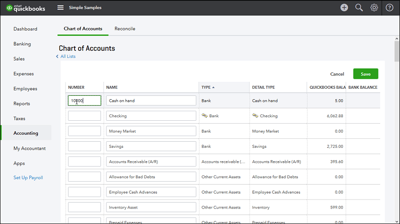 Add account in Quickbooks online (QuickBooks Error 103)