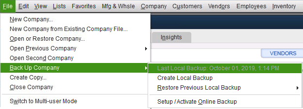 Adjust the backup settings screenshot (Back up your QuickBooks Desktop company file)