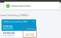 Running a manual update (fix bank upload errors in QuickBooks online)