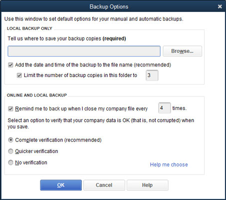 Tell us where to save your back up copies screenshot (Back up your QuickBooks Desktop company file)