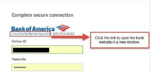 Verify that you can log in to bank website (fix bank upload errors in QuickBooks online)