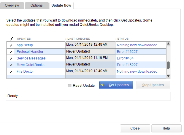 QuickBooks Errors 15227 and 404 when updating QuickBooks Desktop