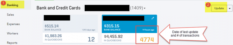 Running a manual update on your bank account (fix bank upload errors in QuickBooks online)