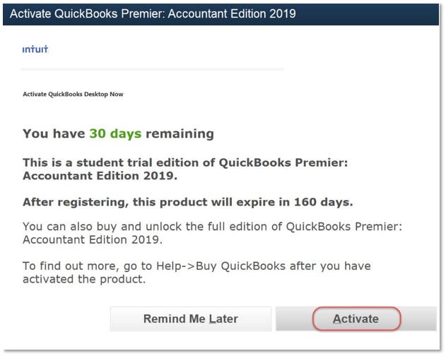 3 Easy Steps To Install QuickBooks Desktop Student Trial 1 activate QuickBooks Premier
