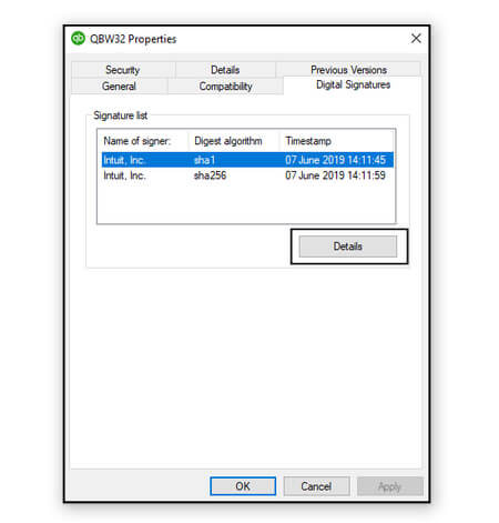 How to Resolve QuickBooks Error 15107 While Updating QuickBooks Payroll 5 Digital signature certificate