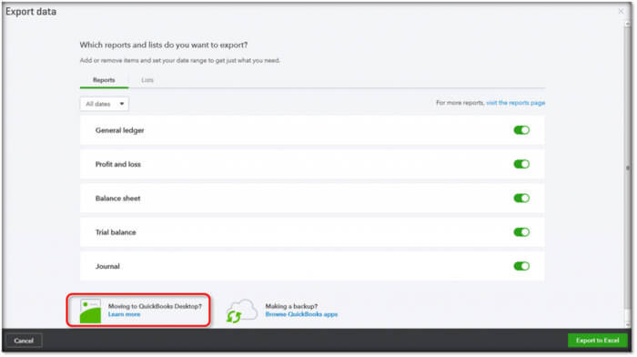 Export and convert QuickBooks Online data to QuickBooks Desktop 1 Export QuickBooks Online data