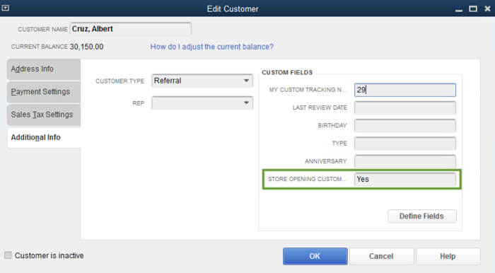 How To Create And Use Custom Fields In QuickBooks Desktop (Windows & Mac) 4 Fill out Custom Field Detail in Profile