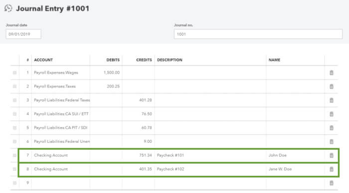 How To Manually Enter Payroll Paychecks in QuickBooks Online 2 Journal Entry in QuickBooks Online