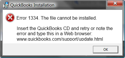 QuickBooks Error 1334 Fix: Complete Troubleshoot Guide 1 QuickBooks error code 1334 message