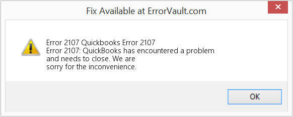 How To Resolve QuickBooks Error 2107 in Payroll & QuickBooks Desktop? 1 QuickBooks error 2107 message