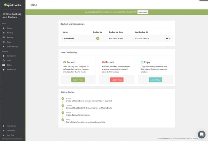 How To Restore and Backup Your QuickBooks Online Advanced Company (Previously ChronoBooks) 1 How To Restore and Backup Your QuickBooks Online Advanced Company (Previously ChronoBooks) 1