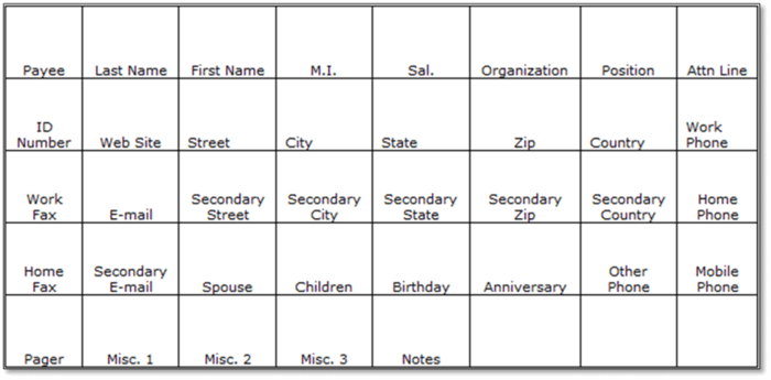 Sample-exported-Account-List in QuickBooks 