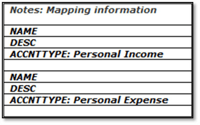 Sample-exported-Account-List in QuickBooks