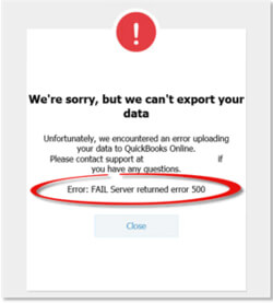 How To Fix Errors In Converting QuickBooks Desktop To Online 6 Server 500 error message in QuickBooks