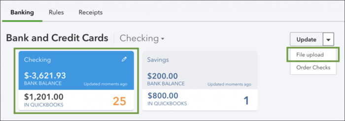 How To Manually Upload Transactions Into QuickBooks Online 1 upload bank and credit card for online banking