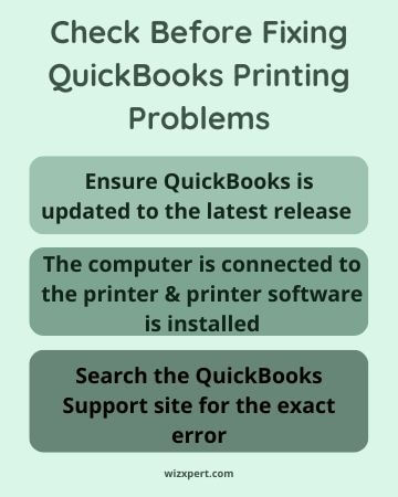 Check before fixing QuickBooks Printing Problems