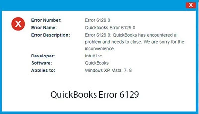 QuickBooks error 6129 0 message
