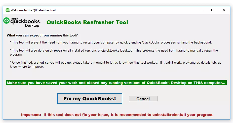QuickBooks Refresher Tool