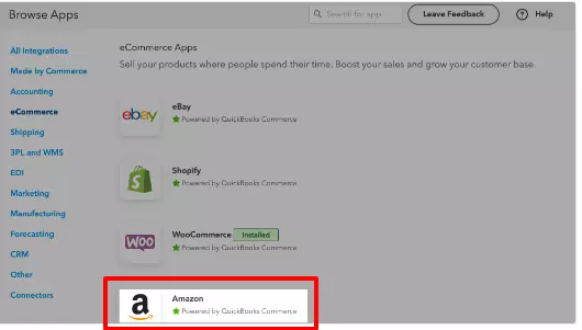 Browse Amazon in QuickBooks